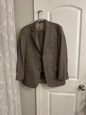 Men's Brown Windowpane suit